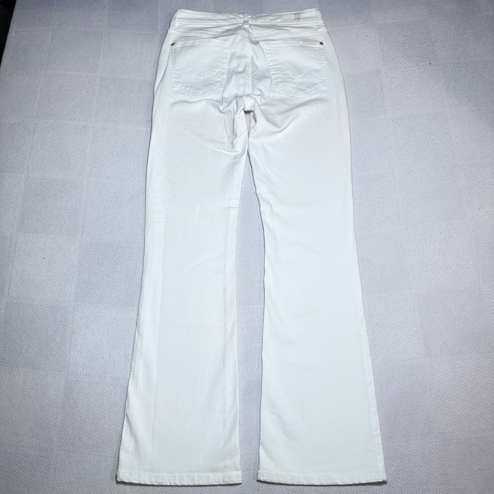 7 For All Mankind Kimmie Bootcut Jeans Womens 28 Stretch White Denim 5 Pocket - Picture 8 of 16